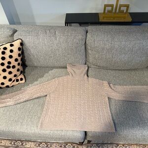 Jenni Kayne Tan Cable Knit Turtleneck Sweater